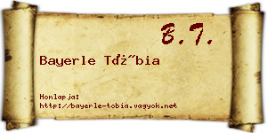 Bayerle Tóbia névjegykártya